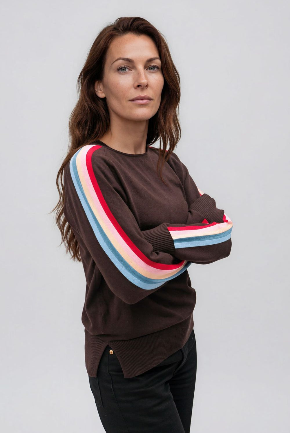Silvermaple Collection - Stripe Sleeve Sweater - Knitwear - Silvermaple Boutique