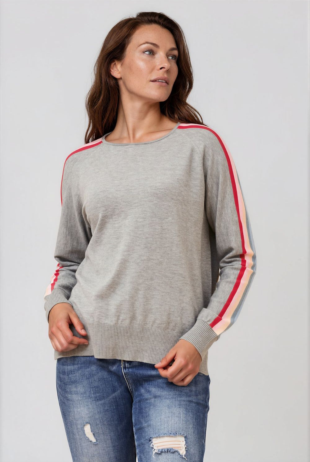 Silvermaple Collection - Stripe Sleeve Sweater - Knitwear - Silvermaple Boutique