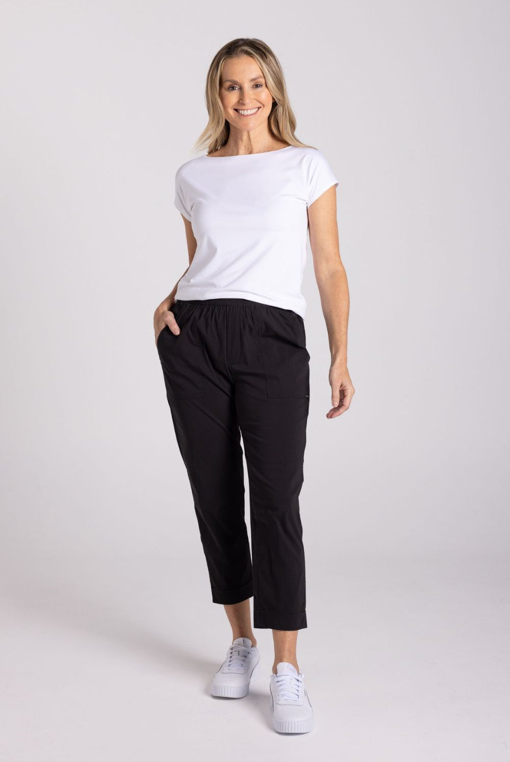 Silvermaple Collection - The Ultimate 7/8 Cuff Pant | Black - Pants - Silvermaple Boutique