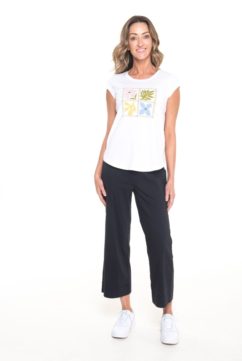 Silvermaple Collection - Willow Tee | White Motif - T-Shirt - Silvermaple Boutique