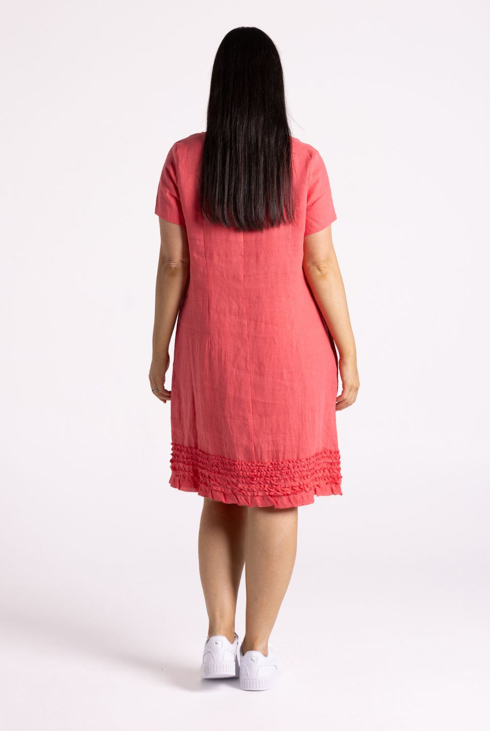 Silvermaple Collection - Vanessa Ruffle Hem Dress | Melon - Dress - Silvermaple Boutique