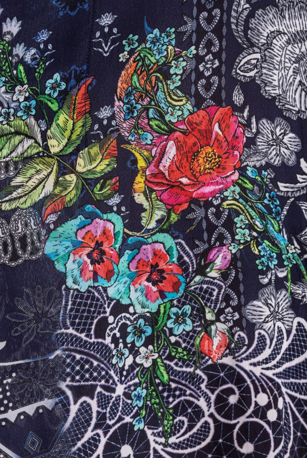 Silvermaple Collection - Grace Button Dress | Navy Bloom - Dress - Silvermaple Boutique