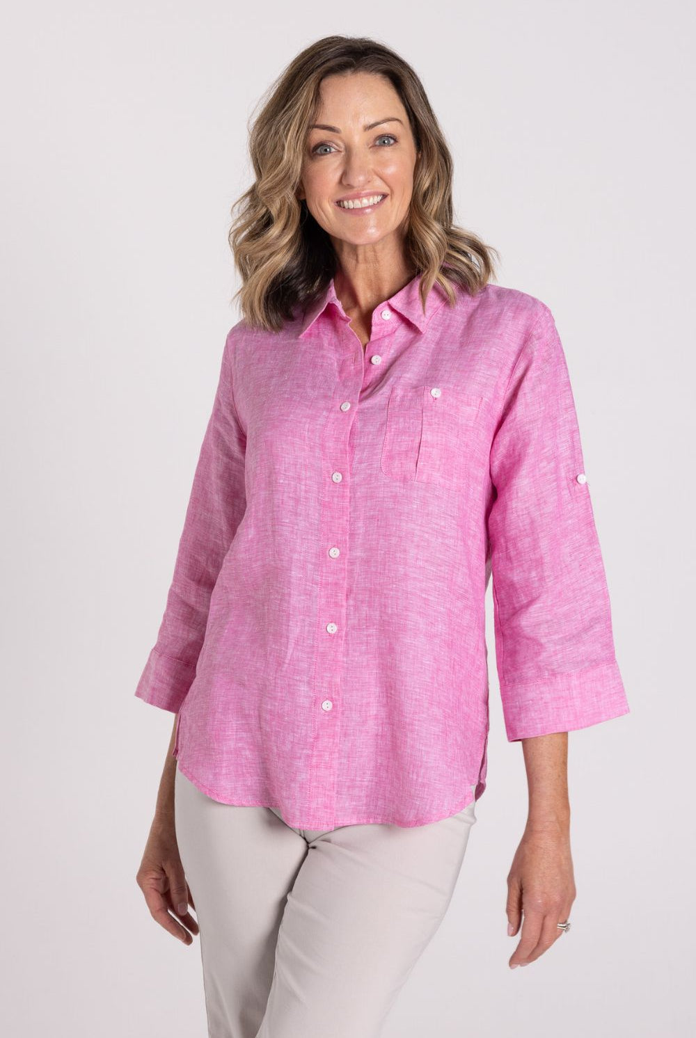 Silvermaple Collection - Charlotte Linen Shirt | Pink - Shirt - Silvermaple Boutique