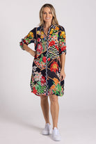 Silvermaple Collection - Imogen Shirt Dress | Midnight Chevron - Dress - Silvermaple Boutique