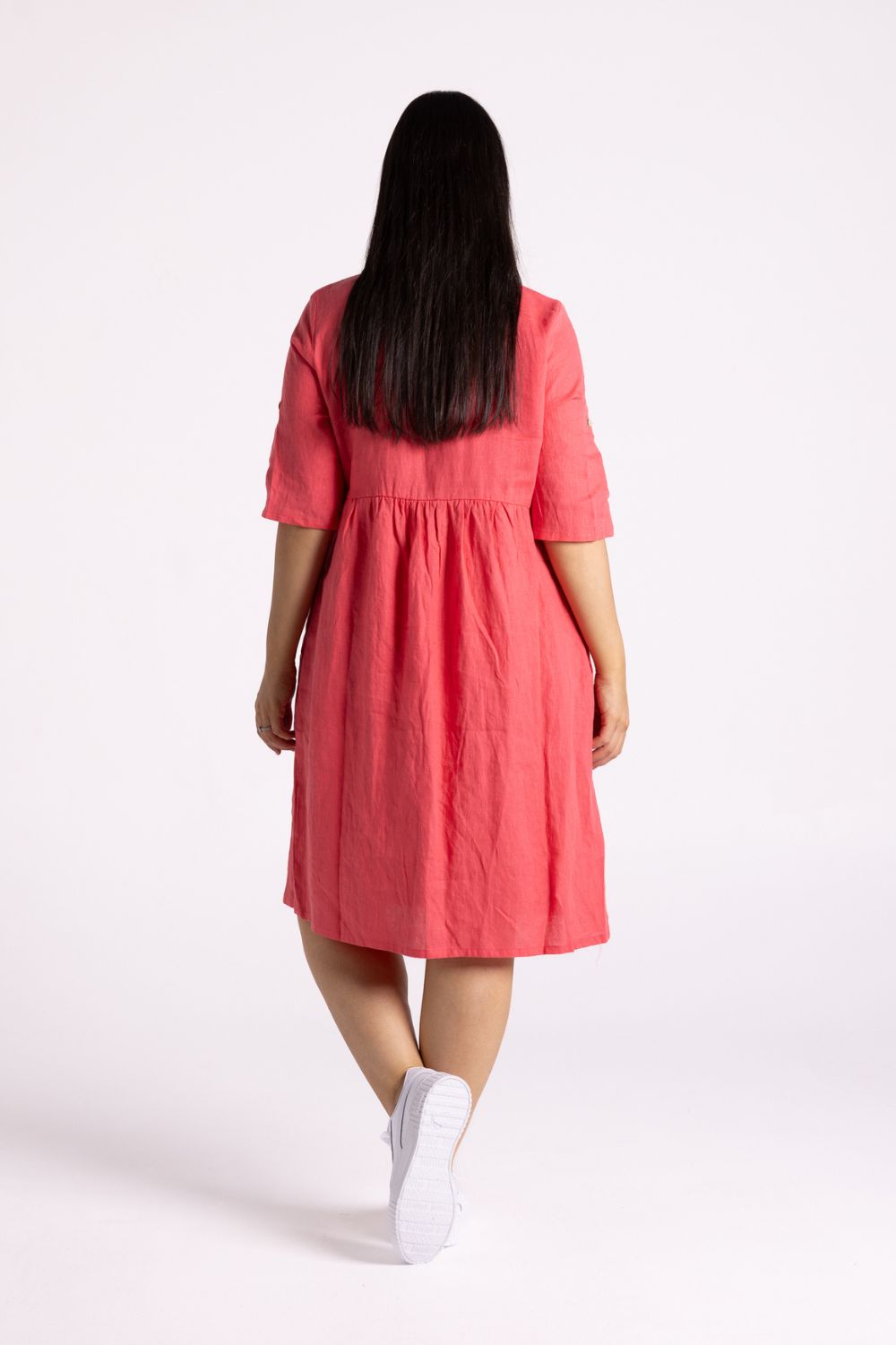 Silvermaple Collection - Sandy Button Dress | Melon - Dress - Silvermaple Boutique
