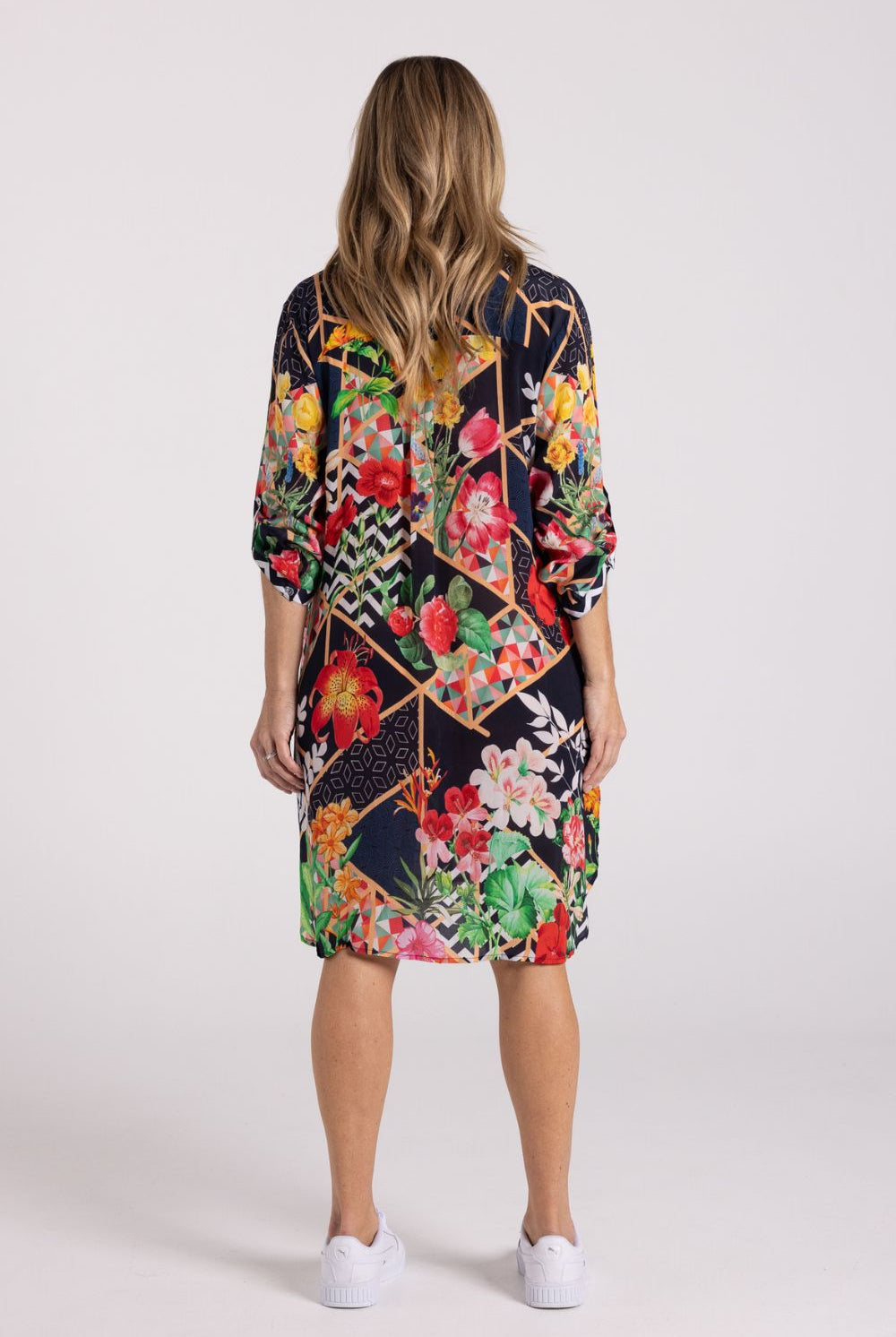 Silvermaple Collection - Imogen Shirt Dress | Midnight Chevron - Dress - Silvermaple Boutique