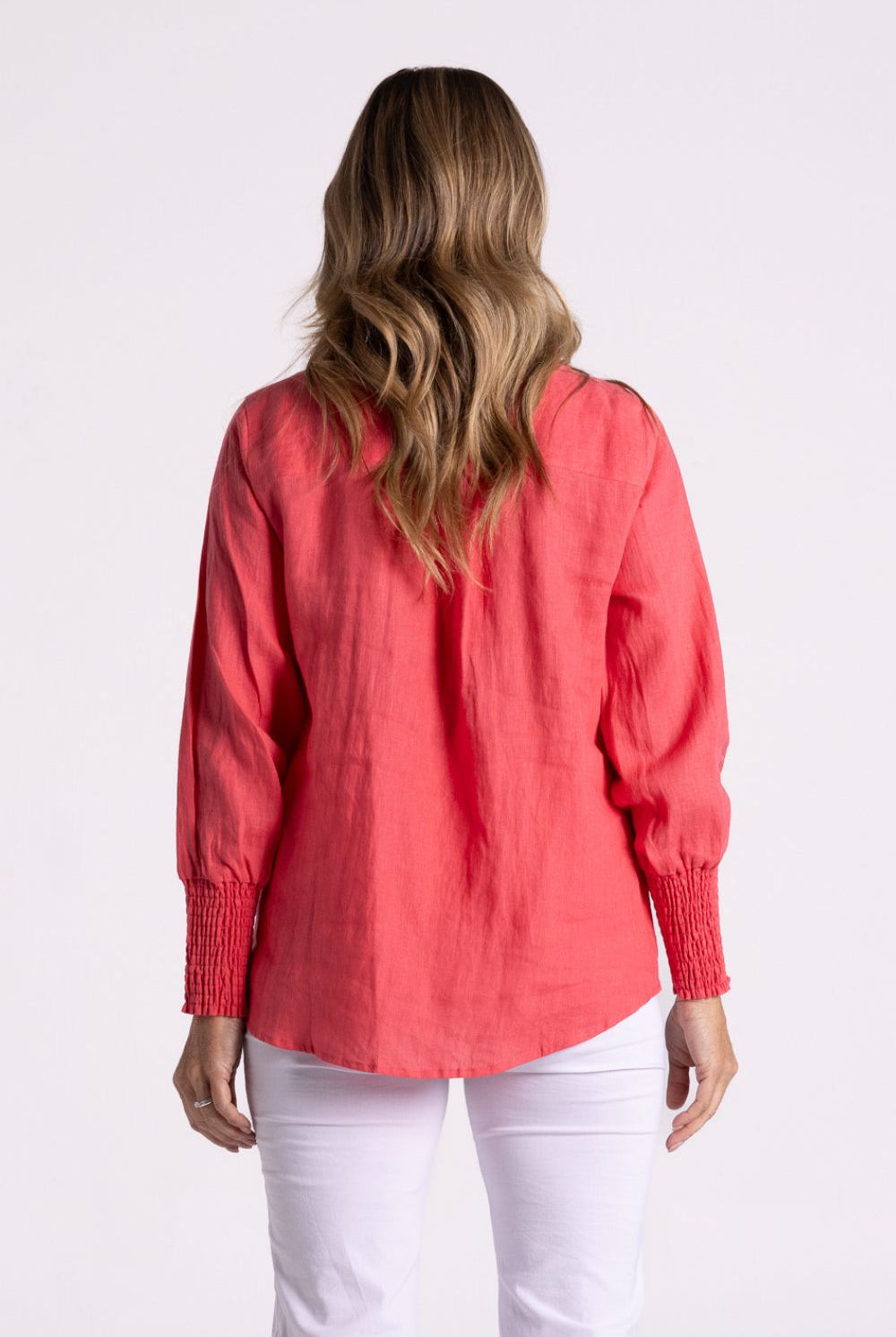 Silvermaple Collection - Carrie Linen V-Neck Top | Melon - Top - Silvermaple Boutique