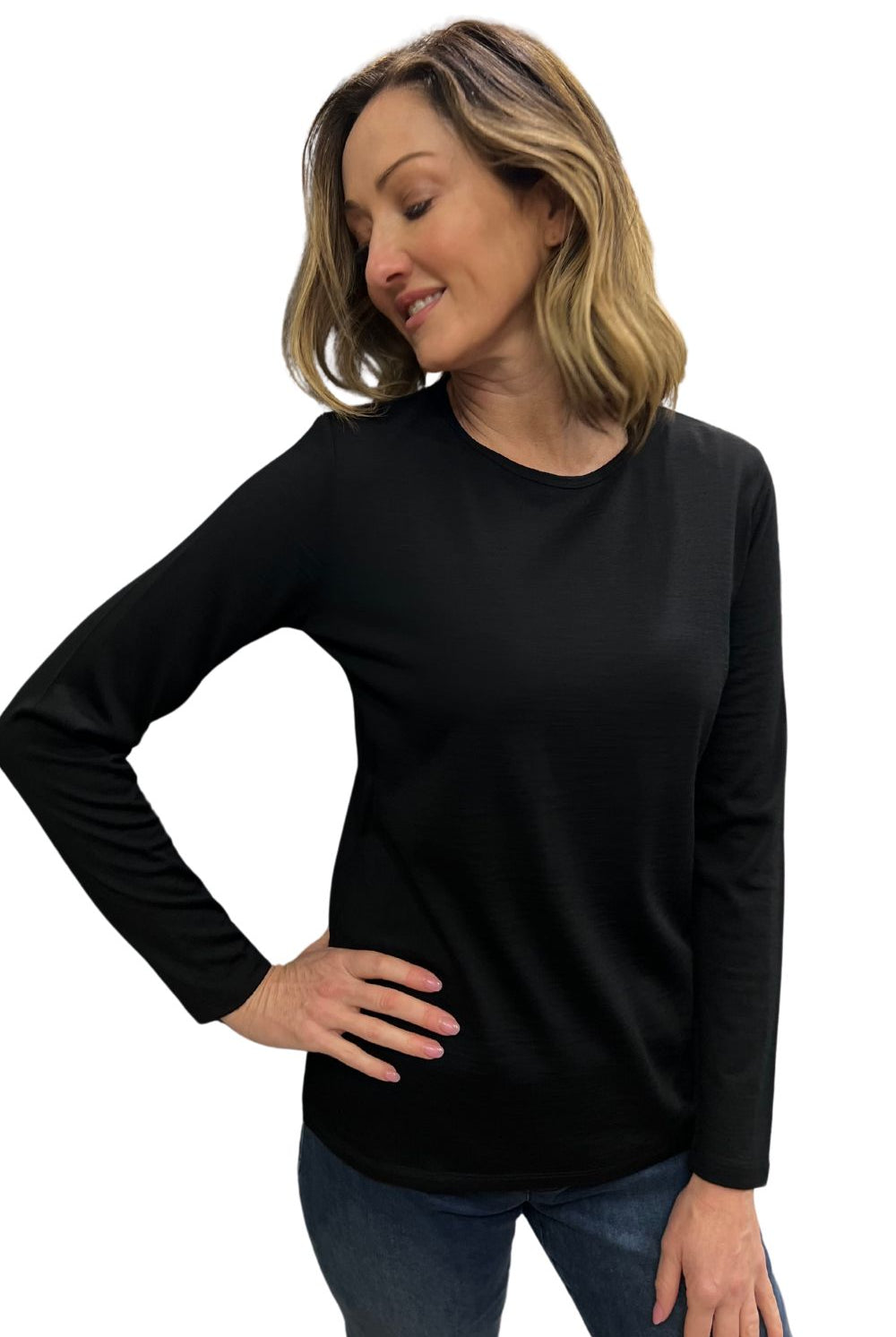 Silvermaple Collection - Belle Long Sleeve Merino | Black - Top - Silvermaple Boutique