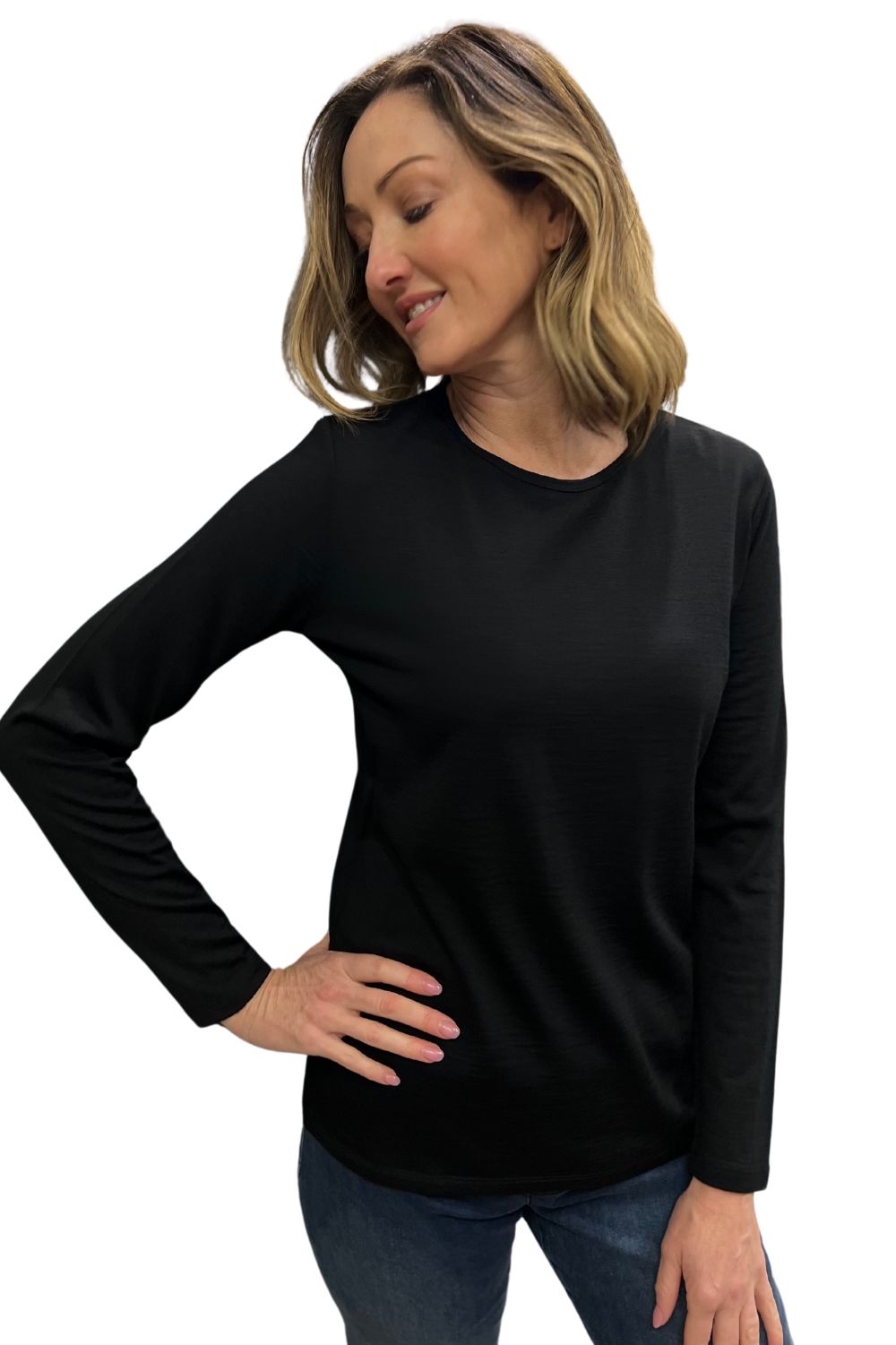 Silvermaple Collection - Belle Long Sleeve Merino | Black - Top - Silvermaple Boutique