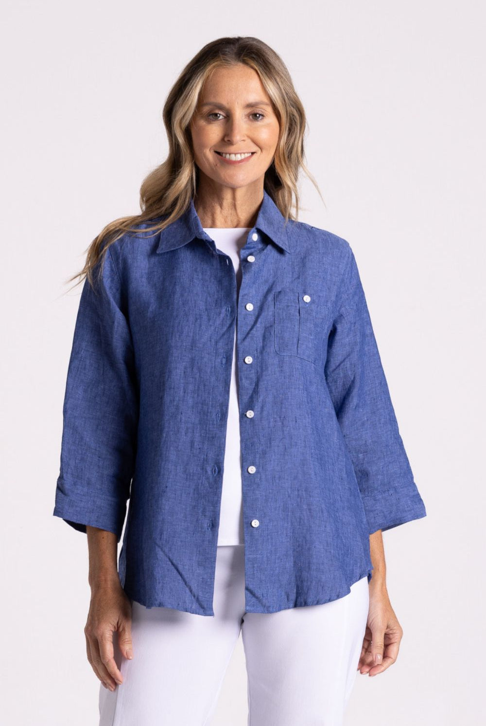 Silvermaple Collection - Charlotte Linen Shirt | Indigo - Shirt - Silvermaple Boutique