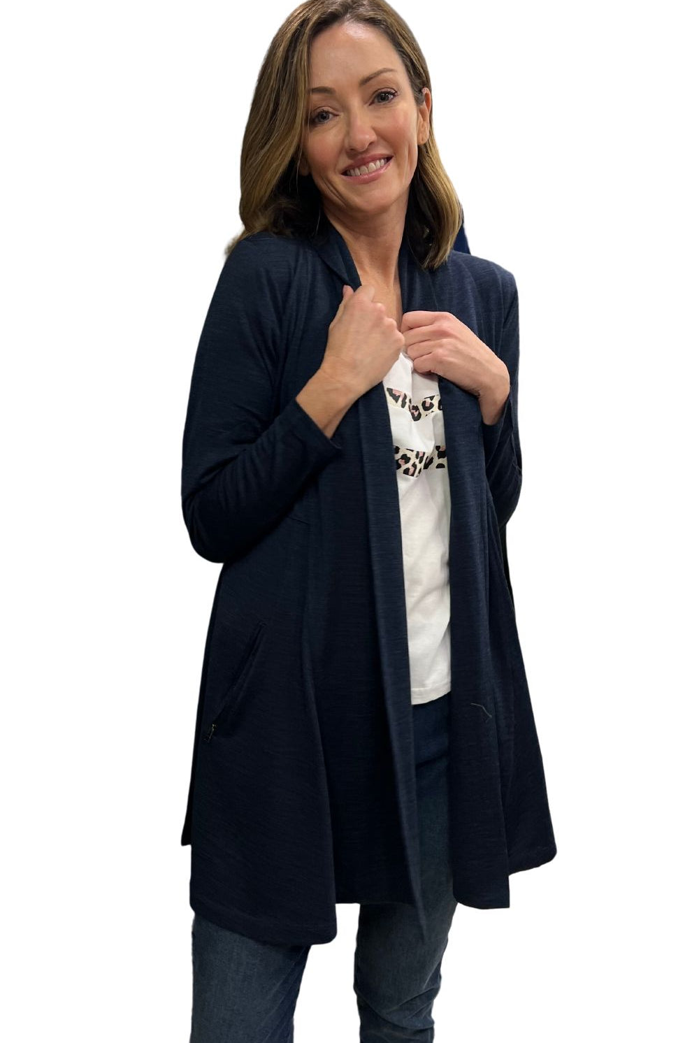 Silvermaple Collection - Lucinda Merino Cardigan | Navy Marl - Cardigan - Silvermaple Boutique