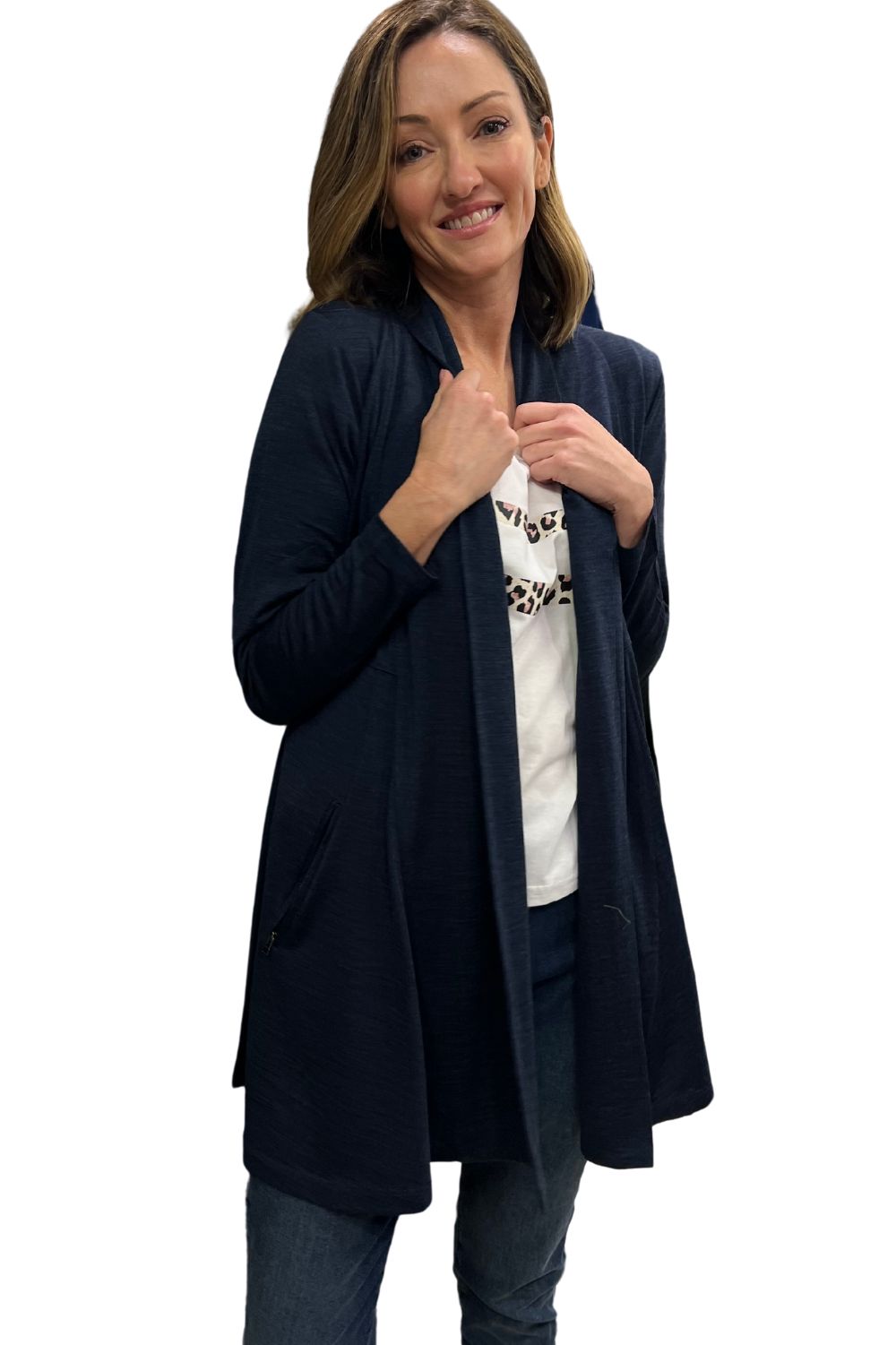 Silvermaple Collection - Lucinda Merino Cardigan | Navy Marl - Cardigan - Silvermaple Boutique