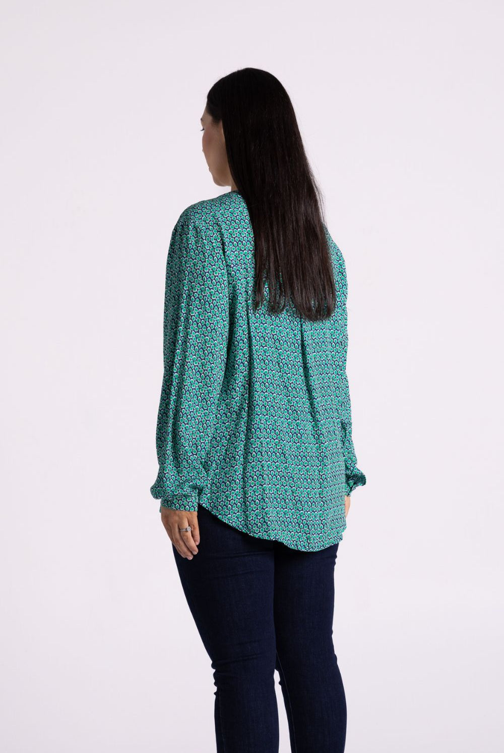 Silvermaple Collection - Sofia Shirt | Ocelot Navy/Green - Shirt - Silvermaple Boutique