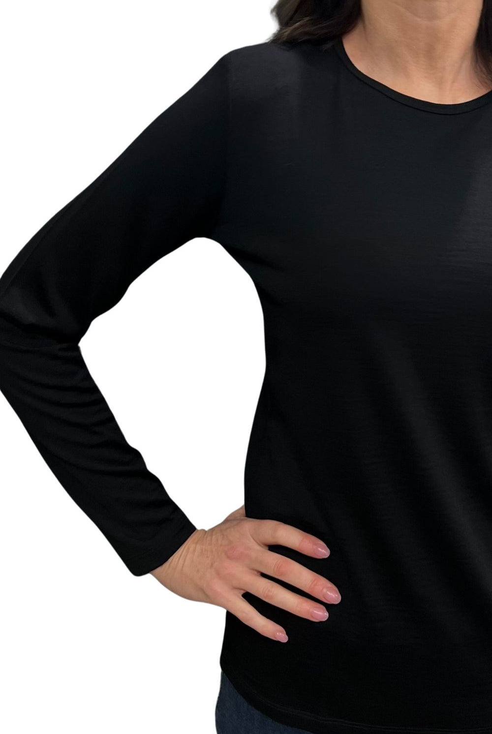 Silvermaple Collection - Belle Long Sleeve Merino | Black - Top - Silvermaple Boutique