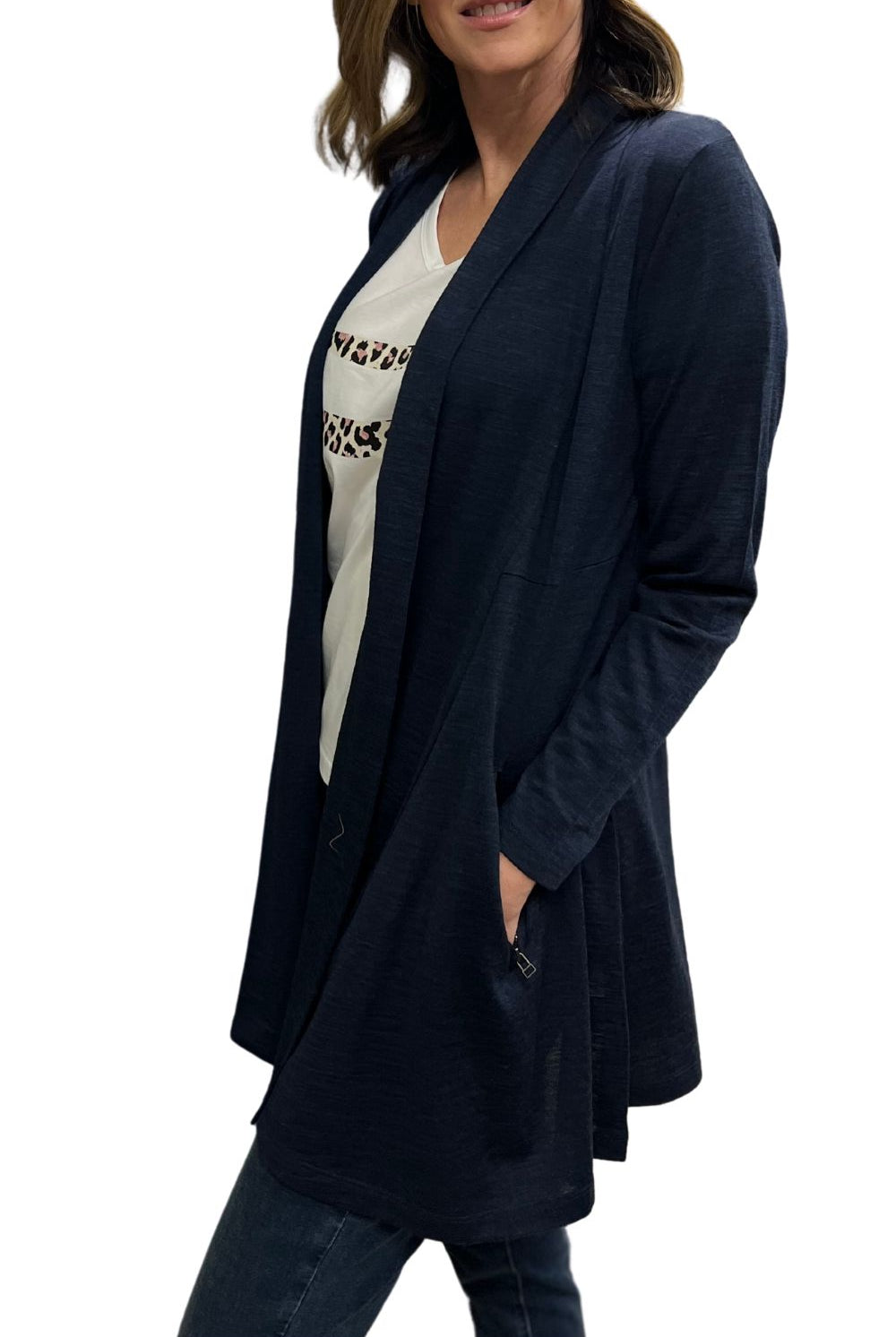 Silvermaple Collection - Lucinda Merino Cardigan | Navy Marl - Cardigan - Silvermaple Boutique