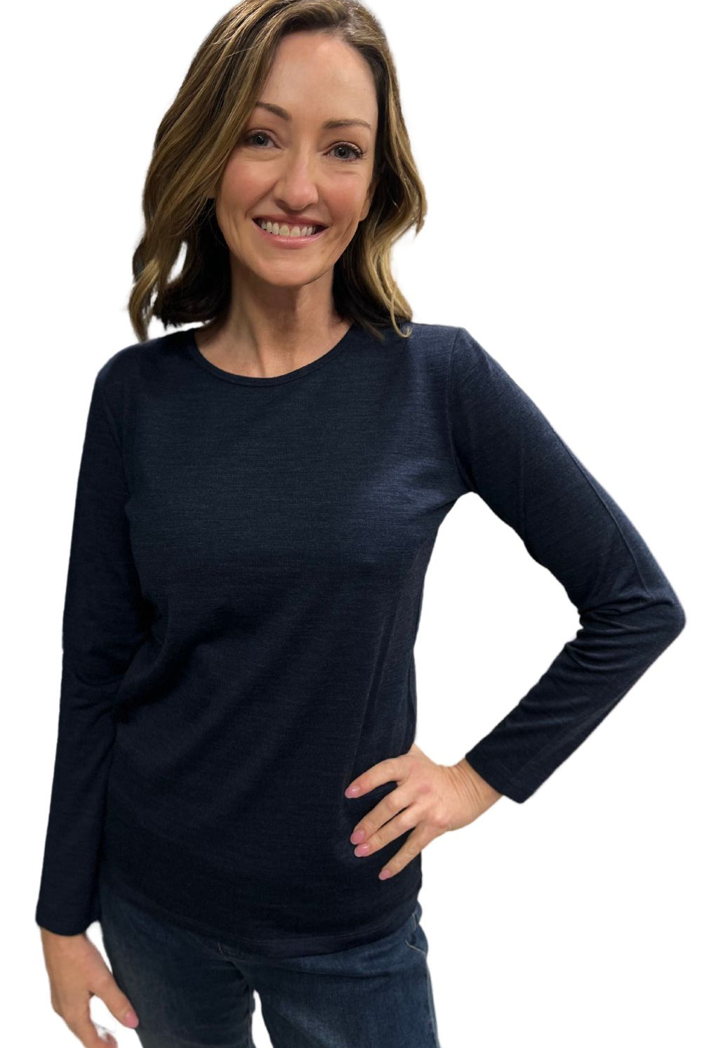 Silvermaple Collection - Belle Long Sleeve Merino | Navy - Top - Silvermaple Boutique