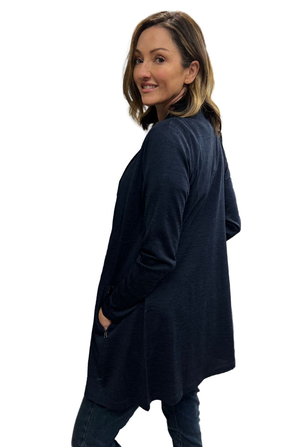 Silvermaple Collection - Lucinda Merino Cardigan | Navy Marl - Cardigan - Silvermaple Boutique