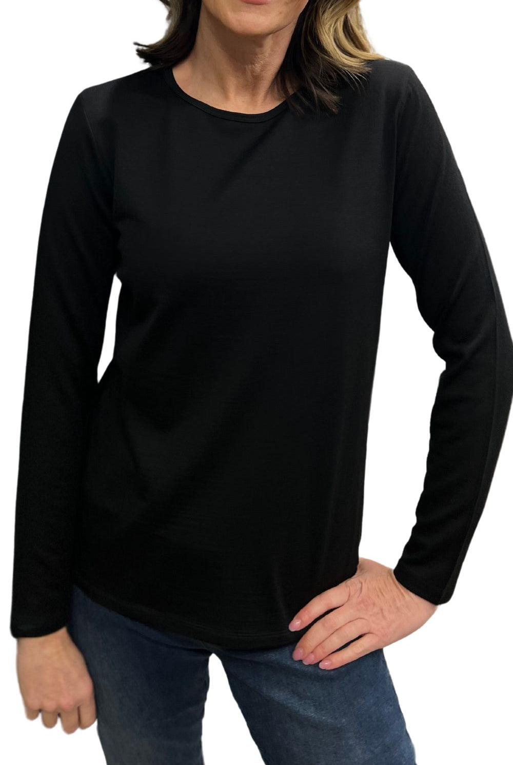 Silvermaple Collection - Belle Long Sleeve Merino | Black - Top - Silvermaple Boutique
