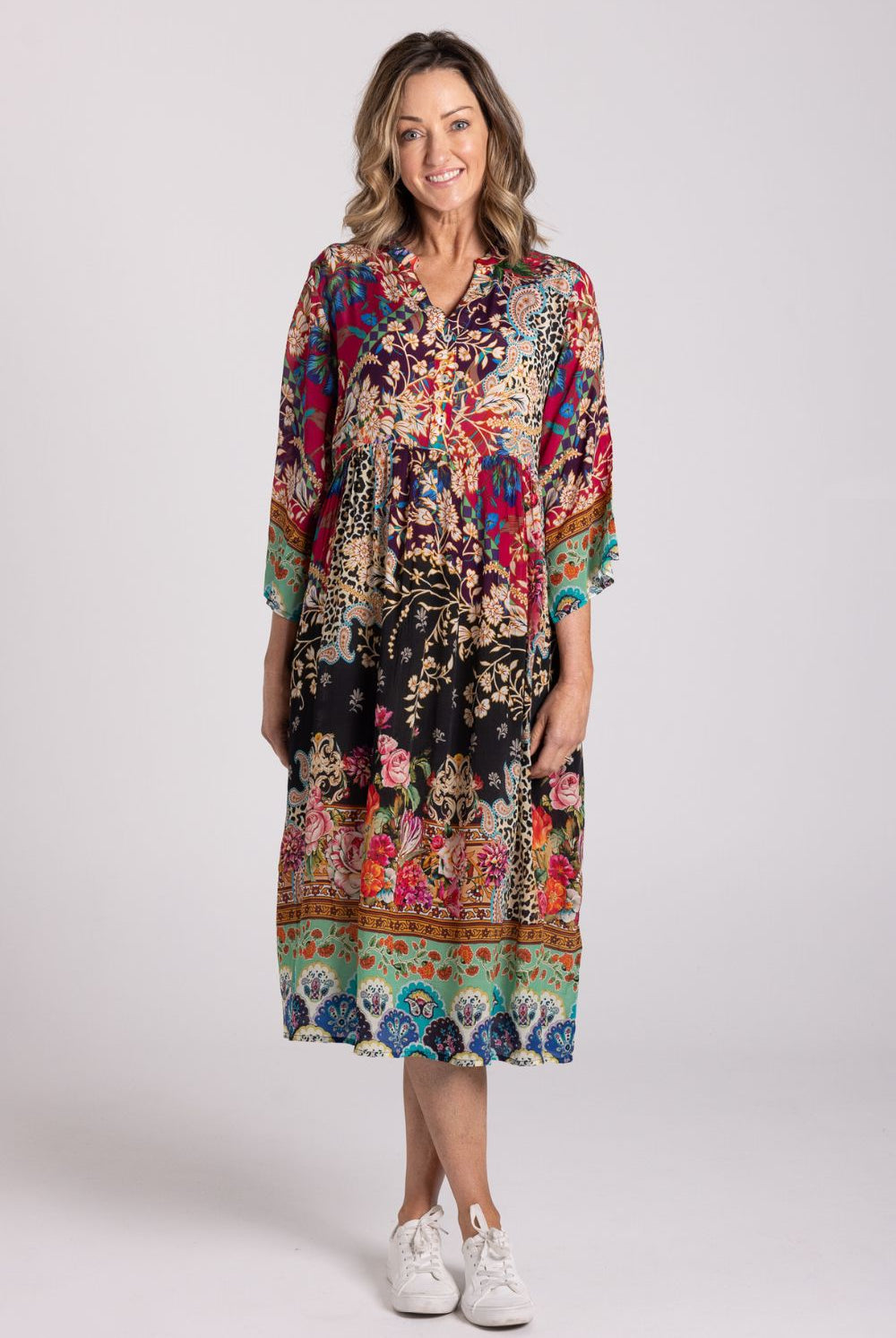 Silvermaple Collection - Erin V-Neck Dress | Maroon Mirage - Dress - Silvermaple Boutique