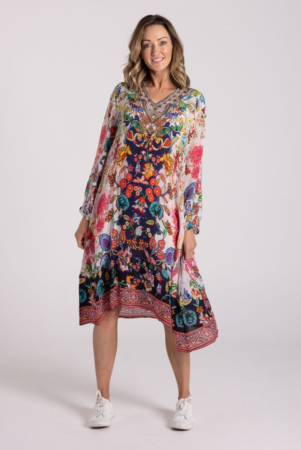 Silvermaple Collection - Amber Crystals Dress | Floral Harmony - Dress - Silvermaple Boutique