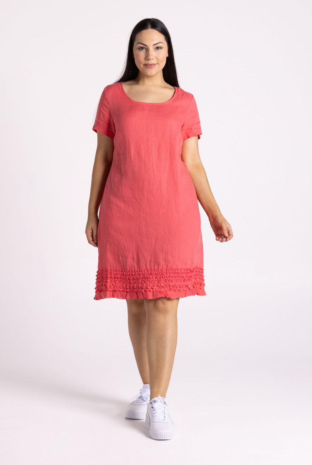 Silvermaple Collection - Vanessa Ruffle Hem Dress | Melon - Dress - Silvermaple Boutique