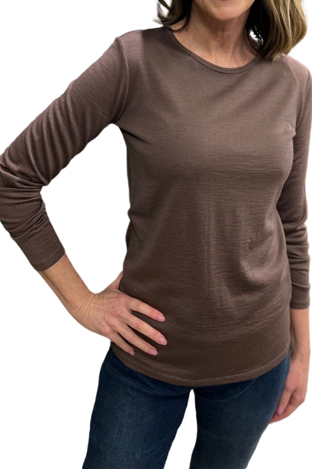 Silvermaple Collection - Belle Long Sleeve Merino | Mocha - Top - Silvermaple Boutique