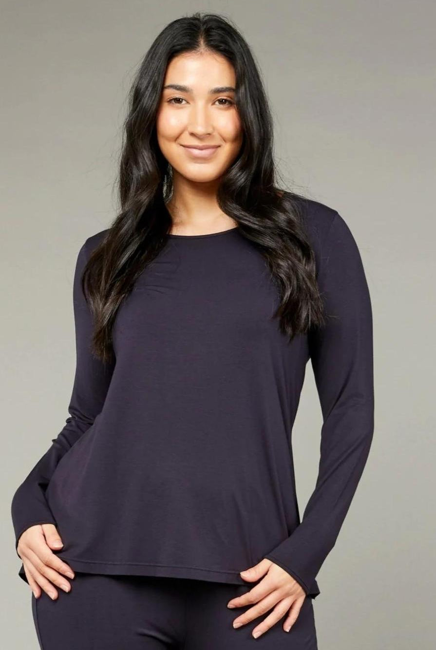 Tani - Tani Split Hem Long Sleeve Top - Top - Silvermaple Boutique
