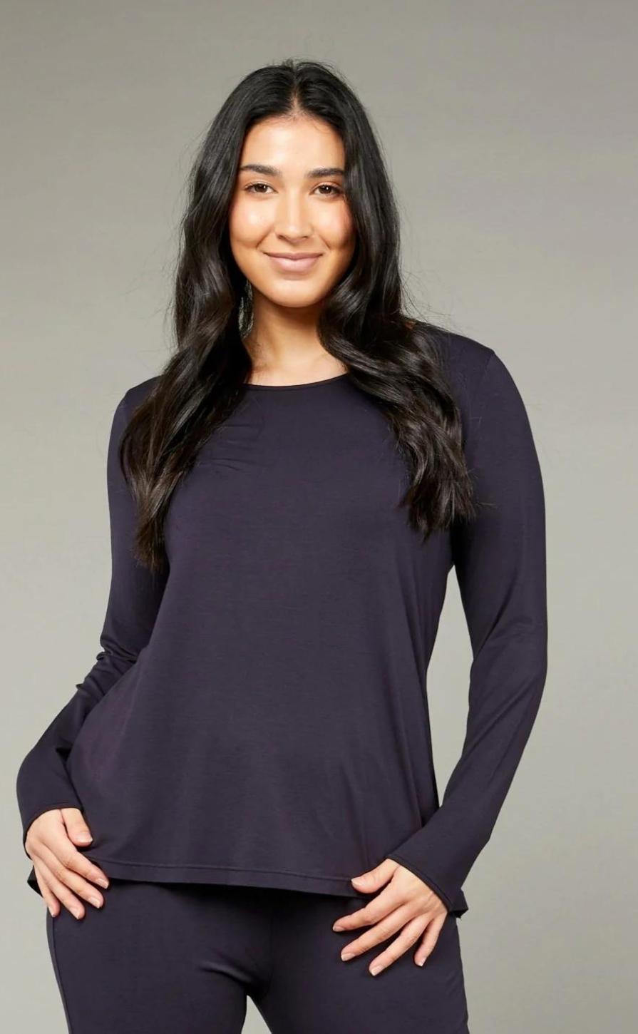 Tani - Tani Split Hem Long Sleeve Top - Top - Silvermaple Boutique
