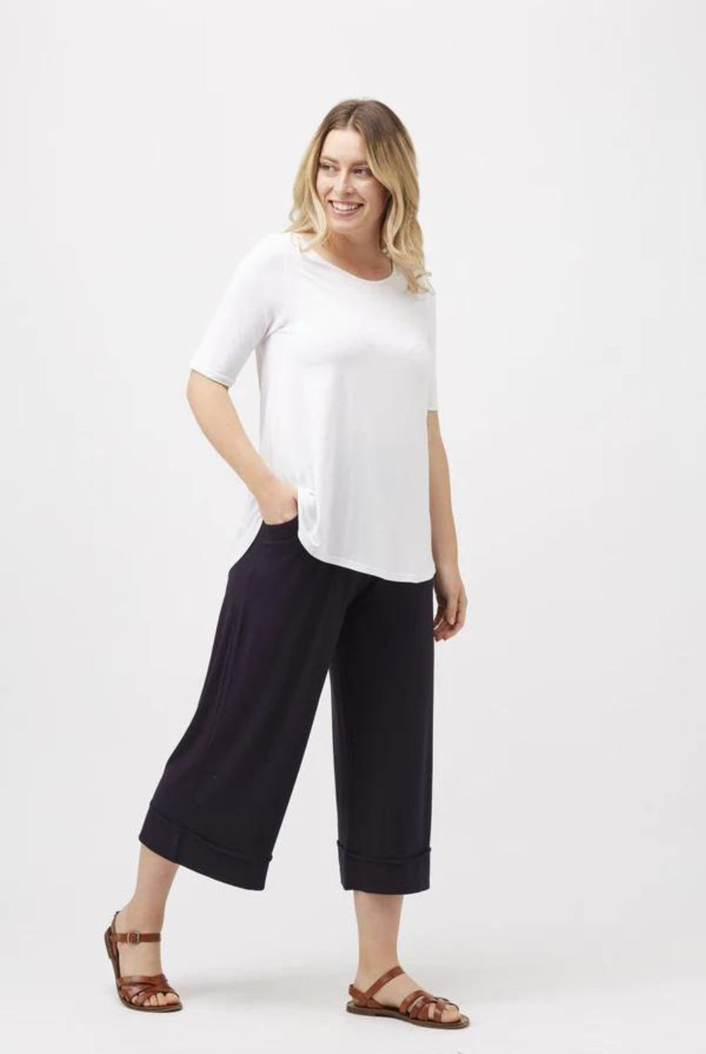 Tani - Culotte Resort Pant | Navy - Pants - Silvermaple Boutique