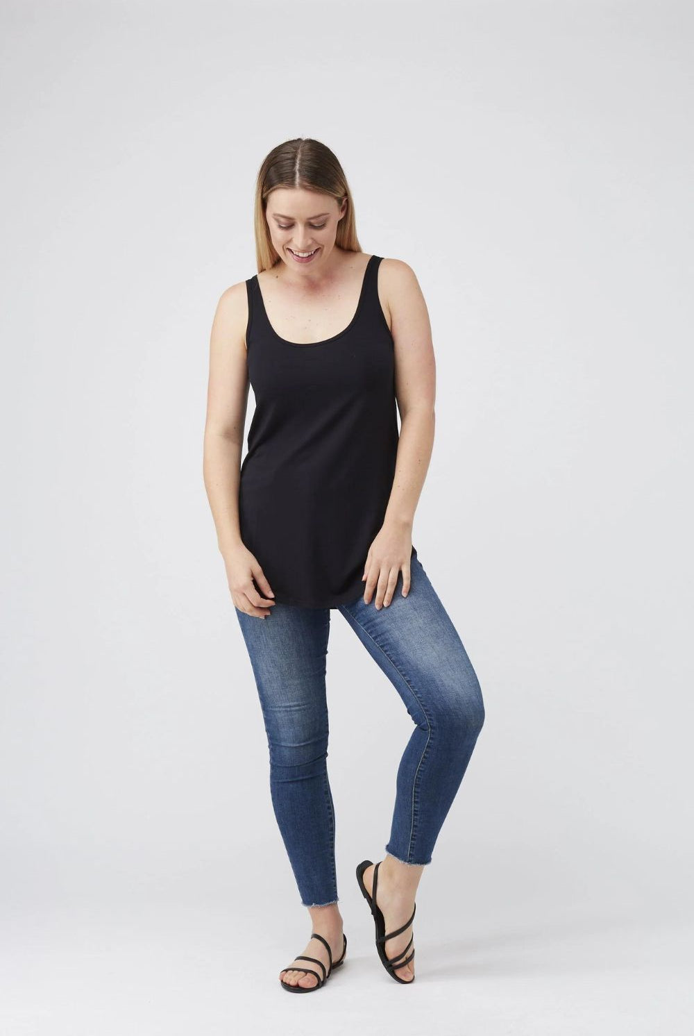 Tani - Longline Tank | Black - Singlet - Silvermaple Boutique