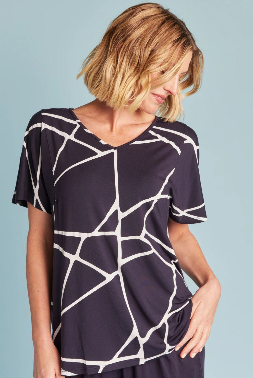 Tani - Ivy Swing Tee | Navy Marble - T-Shirt - Silvermaple Boutique
