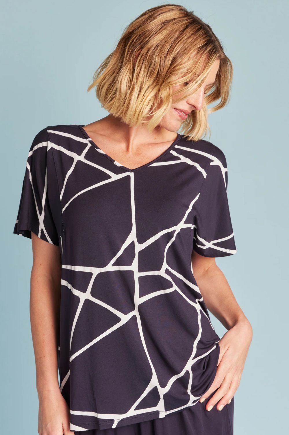 Tani - Ivy Swing Tee | Navy Marble - T-Shirt - Silvermaple Boutique