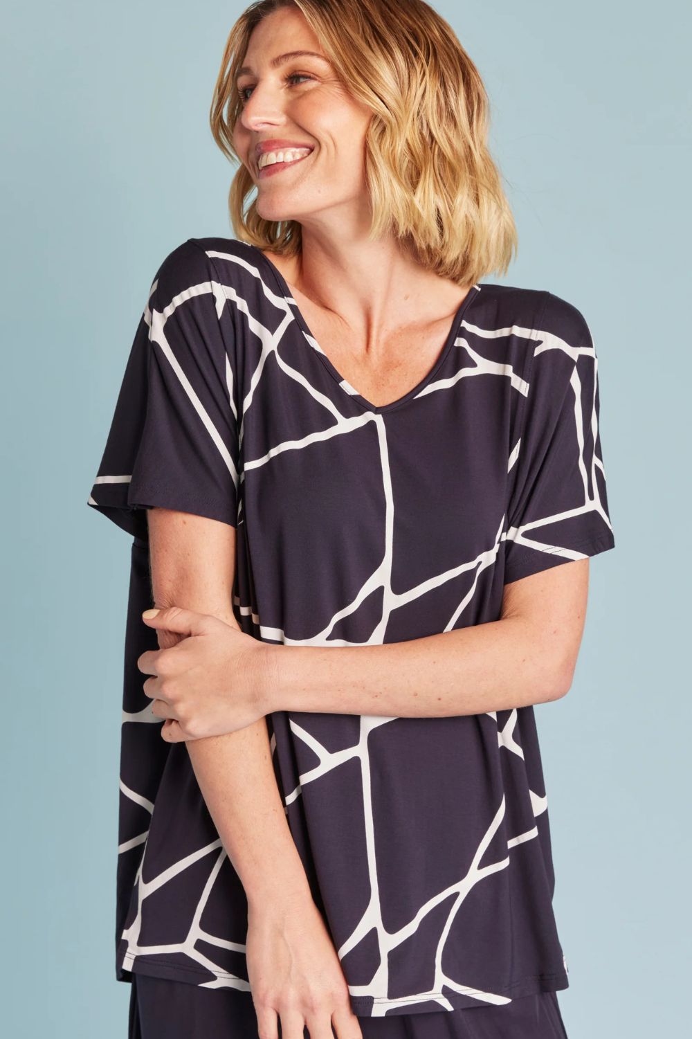 Tani - Ivy Swing Tee | Navy Marble - T-Shirt - Silvermaple Boutique