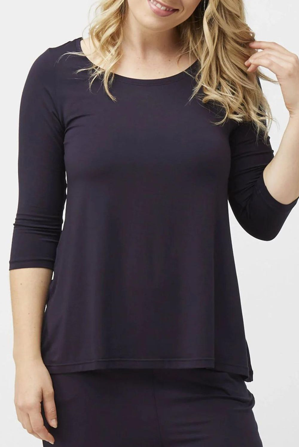 Tani - 3/4 Sleeve Swing Top | Navy - Top - Silvermaple Boutique