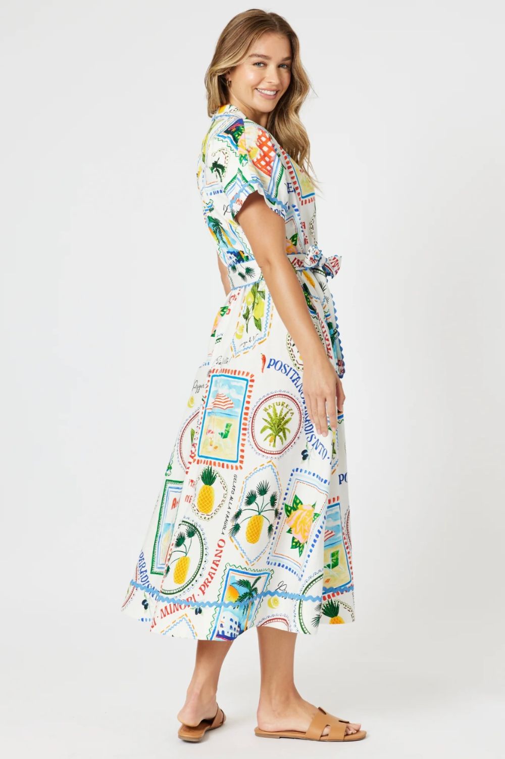 Threadz & Clarity - Amalfi Midi Dress | Blue/Multi - Dress - Silvermaple Boutique