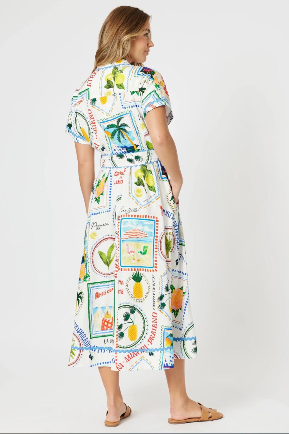 Threadz & Clarity - Amalfi Midi Dress | Blue/Multi - Dress - Silvermaple Boutique