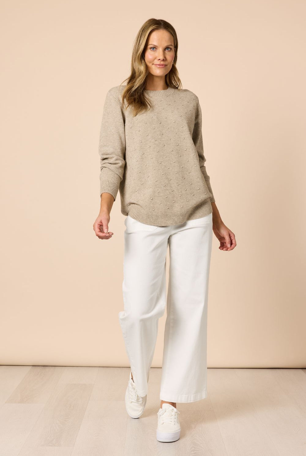 Threadz & Clarity - Alpine Spot Knit | Latte - Knitwear - Silvermaple Boutique