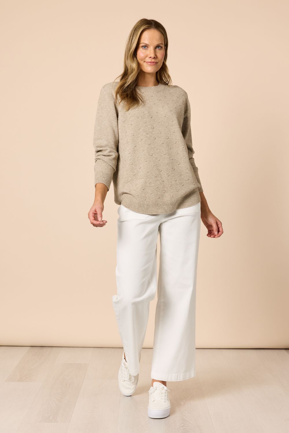 Threadz & Clarity - Alpine Spot Knit | Latte - Knitwear - Silvermaple Boutique