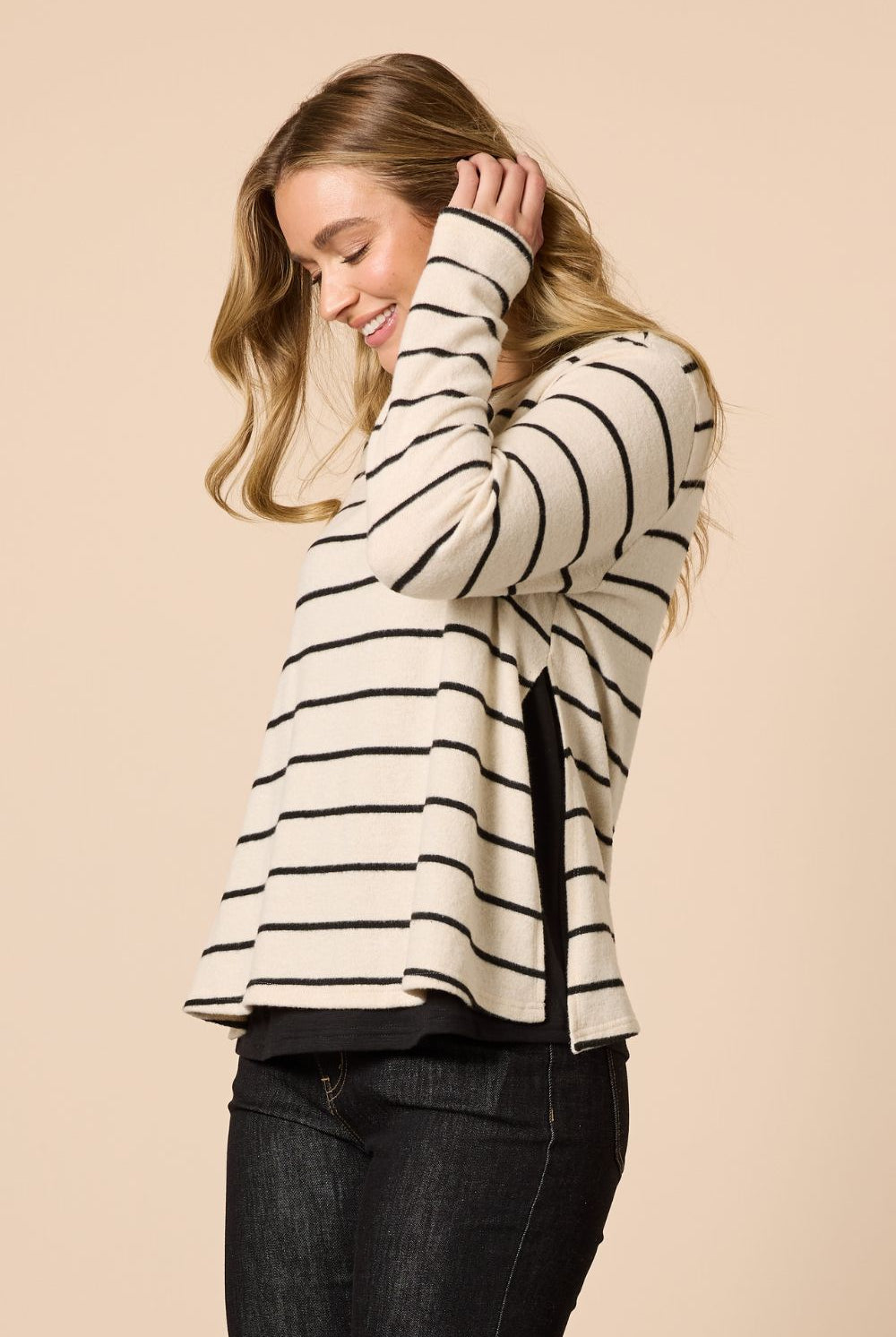 Threadz & Clarity - Wall Street 2 in 1 Top | Ivory/Black - Top - Silvermaple Boutique