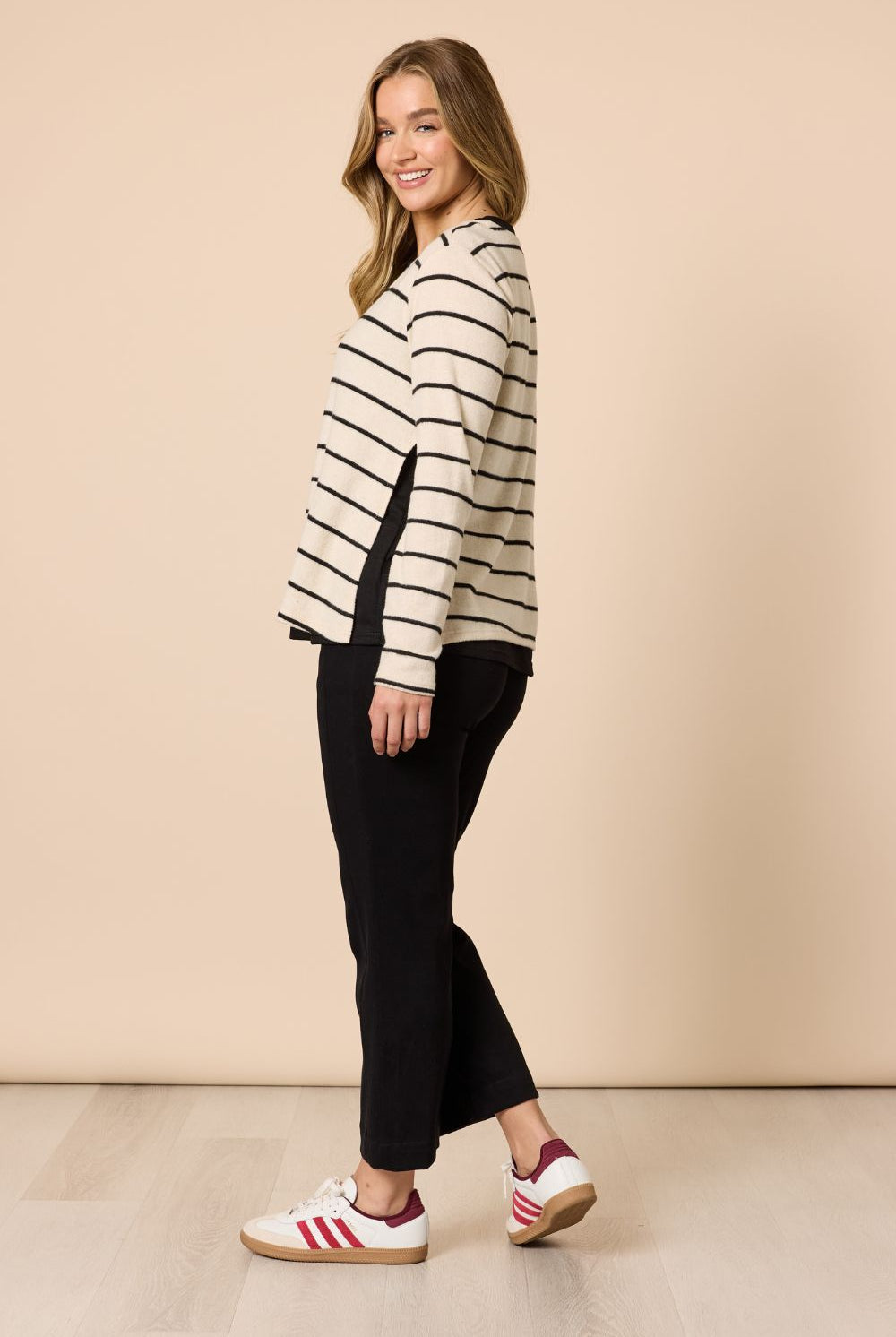 Threadz & Clarity - Wall Street 2 in 1 Top | Ivory/Black - Top - Silvermaple Boutique