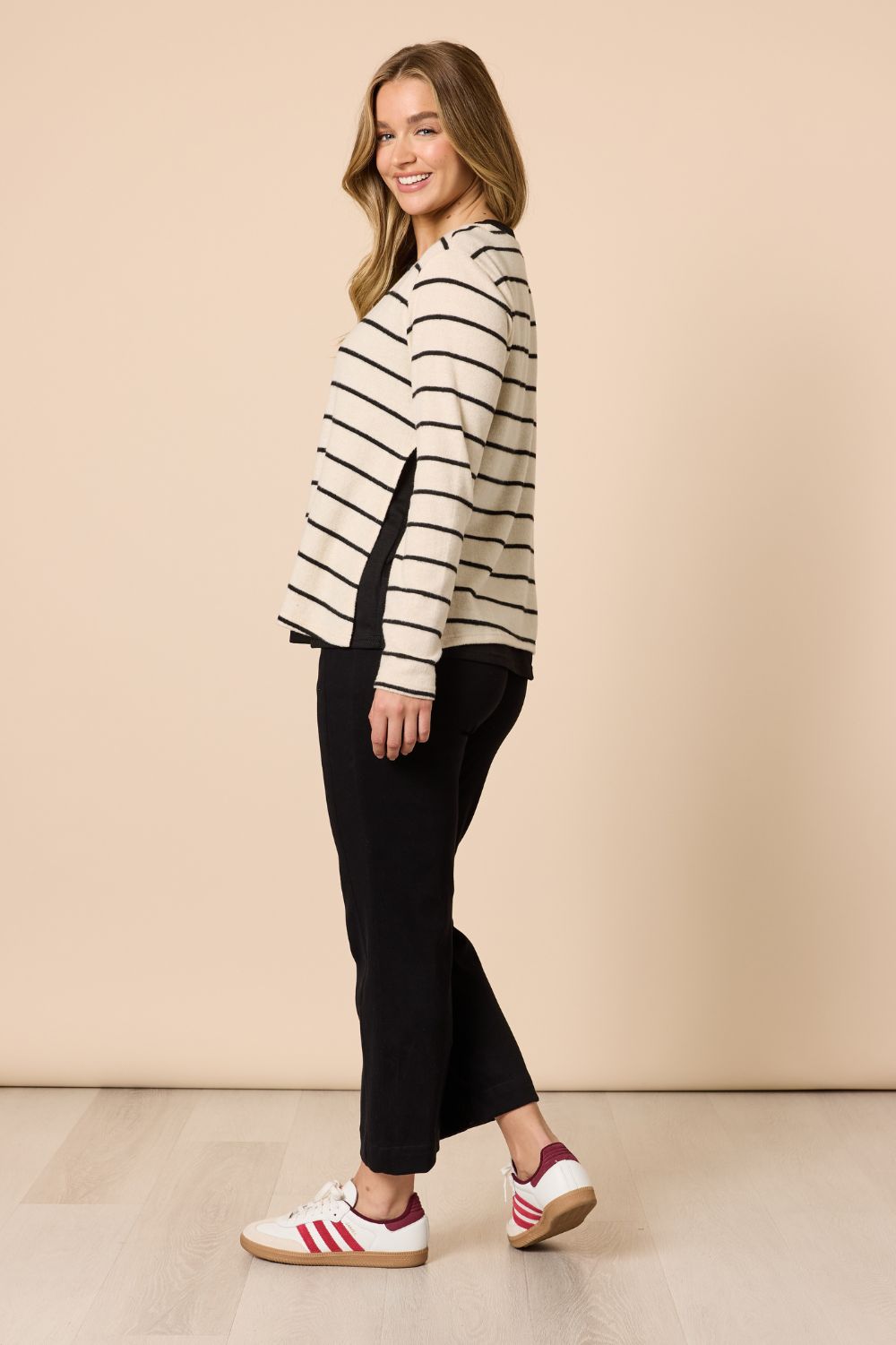 Threadz & Clarity - Wall Street 2 in 1 Top | Ivory/Black - Top - Silvermaple Boutique