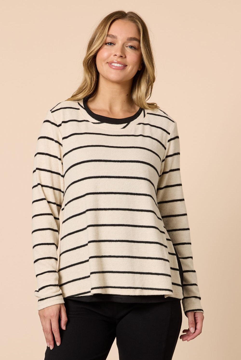 Threadz & Clarity - Wall Street 2 in 1 Top | Ivory/Black - Top - Silvermaple Boutique