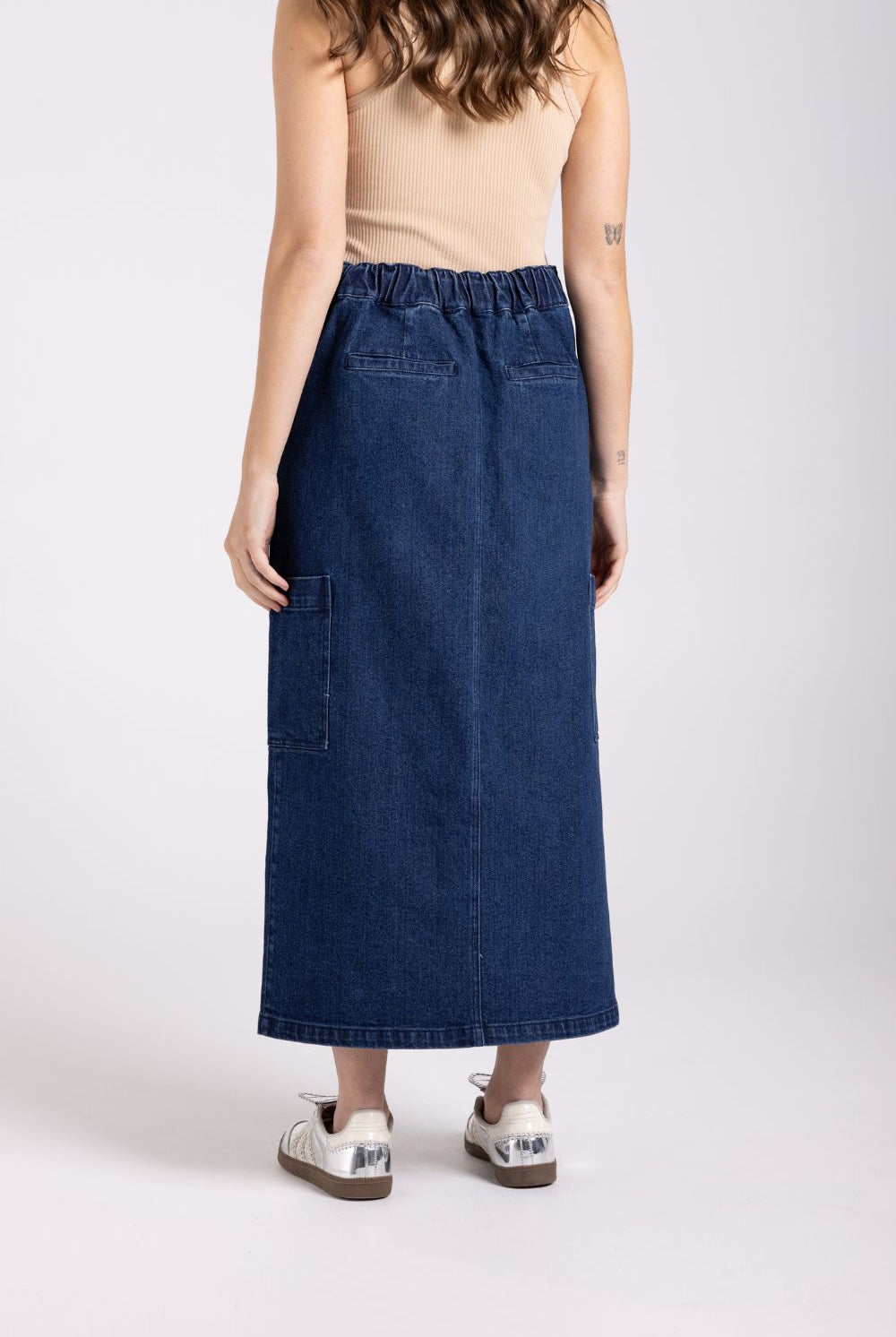 Two T's - Denim Skirt | Dark Denim - Skirt - Silvermaple Boutique