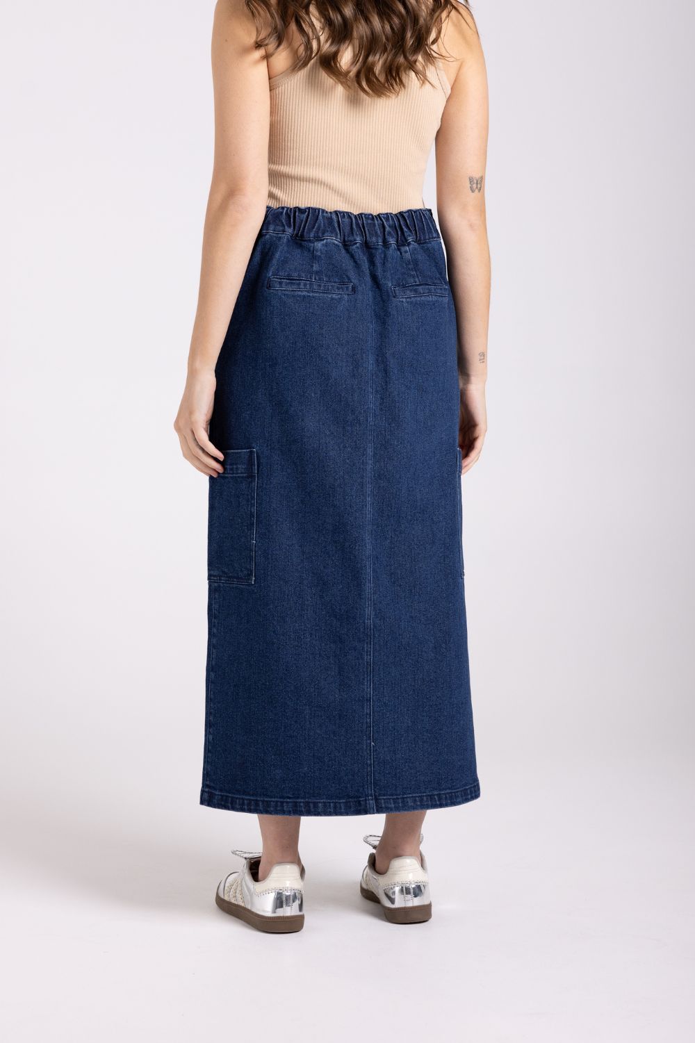 Two T's - Denim Skirt | Dark Denim - Skirt - Silvermaple Boutique