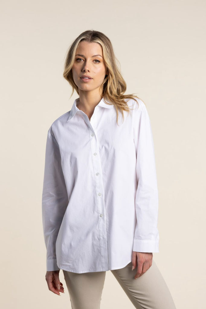 Two T's Cotton Shirt | White _Silvermaple Boutique