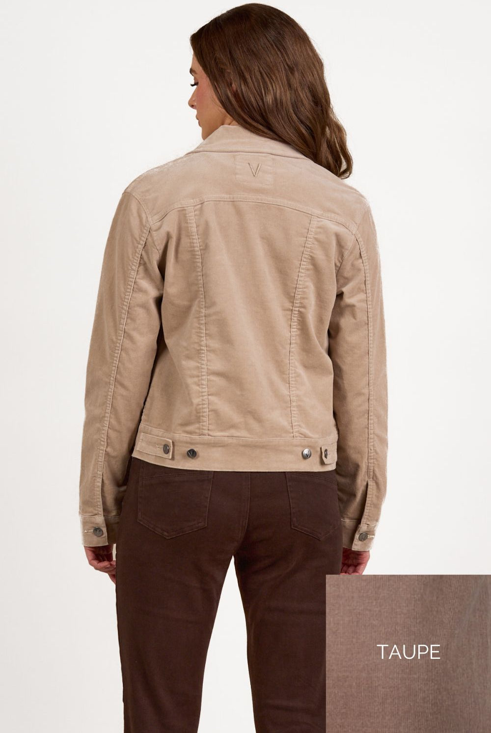 Vassalli - Pinwale Cord Denim Jacket | Taupe - Jacket - Silvermaple Boutique