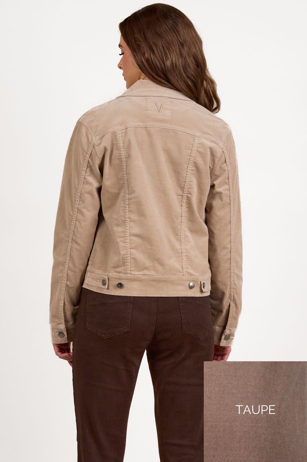 Vassalli - Pinwale Cord Denim Jacket | Taupe - Jacket - Silvermaple Boutique