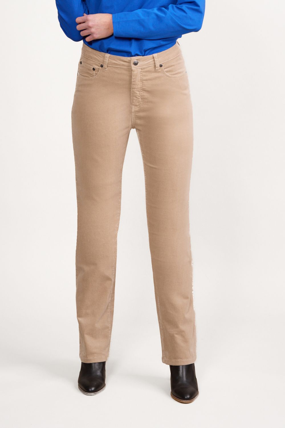 Vassalli - Straight Leg Pinwale Cord Pant | Oat - Pants - Silvermaple Boutique
