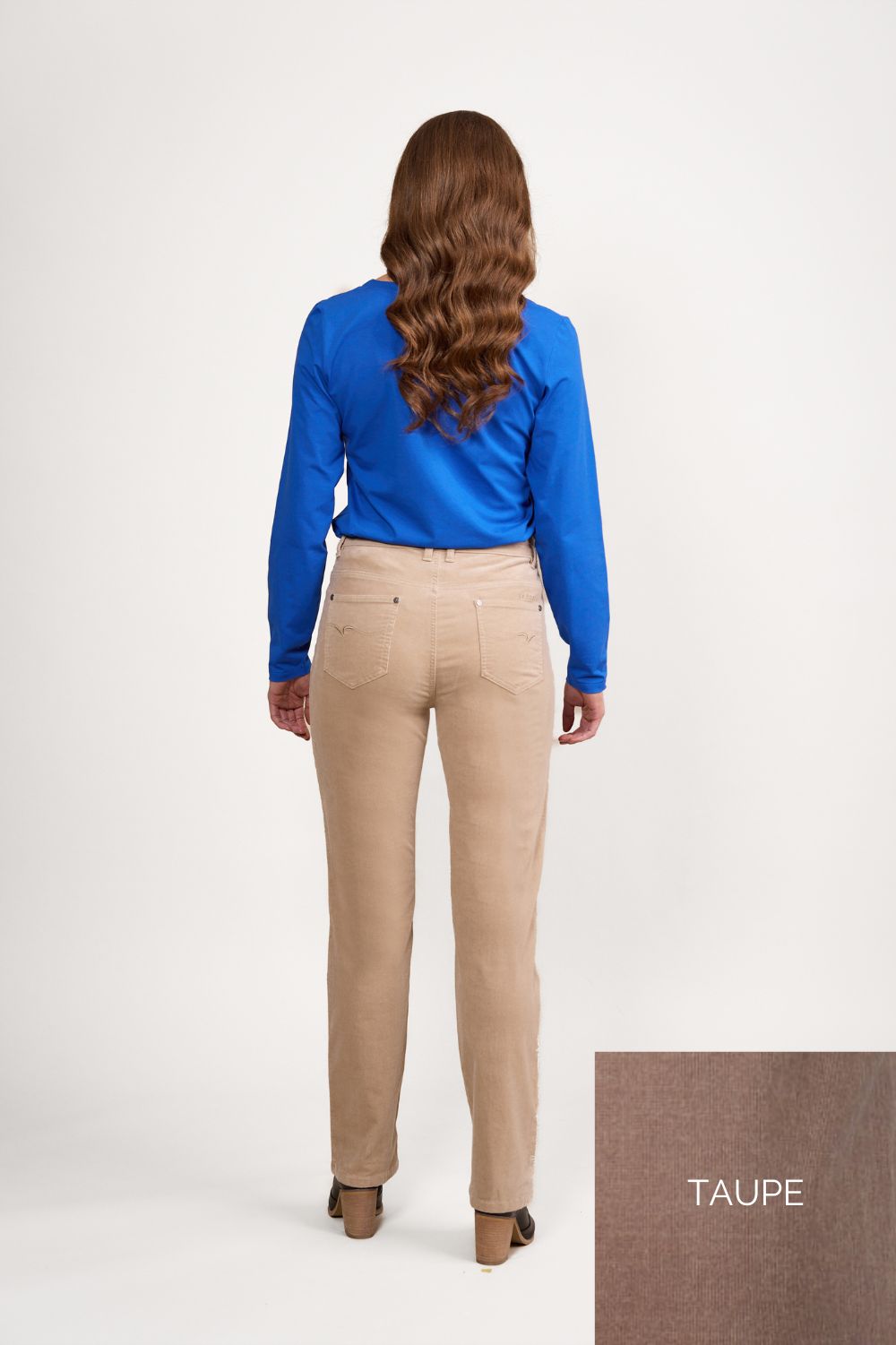 Vassalli - Straight Leg Pinwale Cord Pant | Taupe - Pants - Silvermaple Boutique