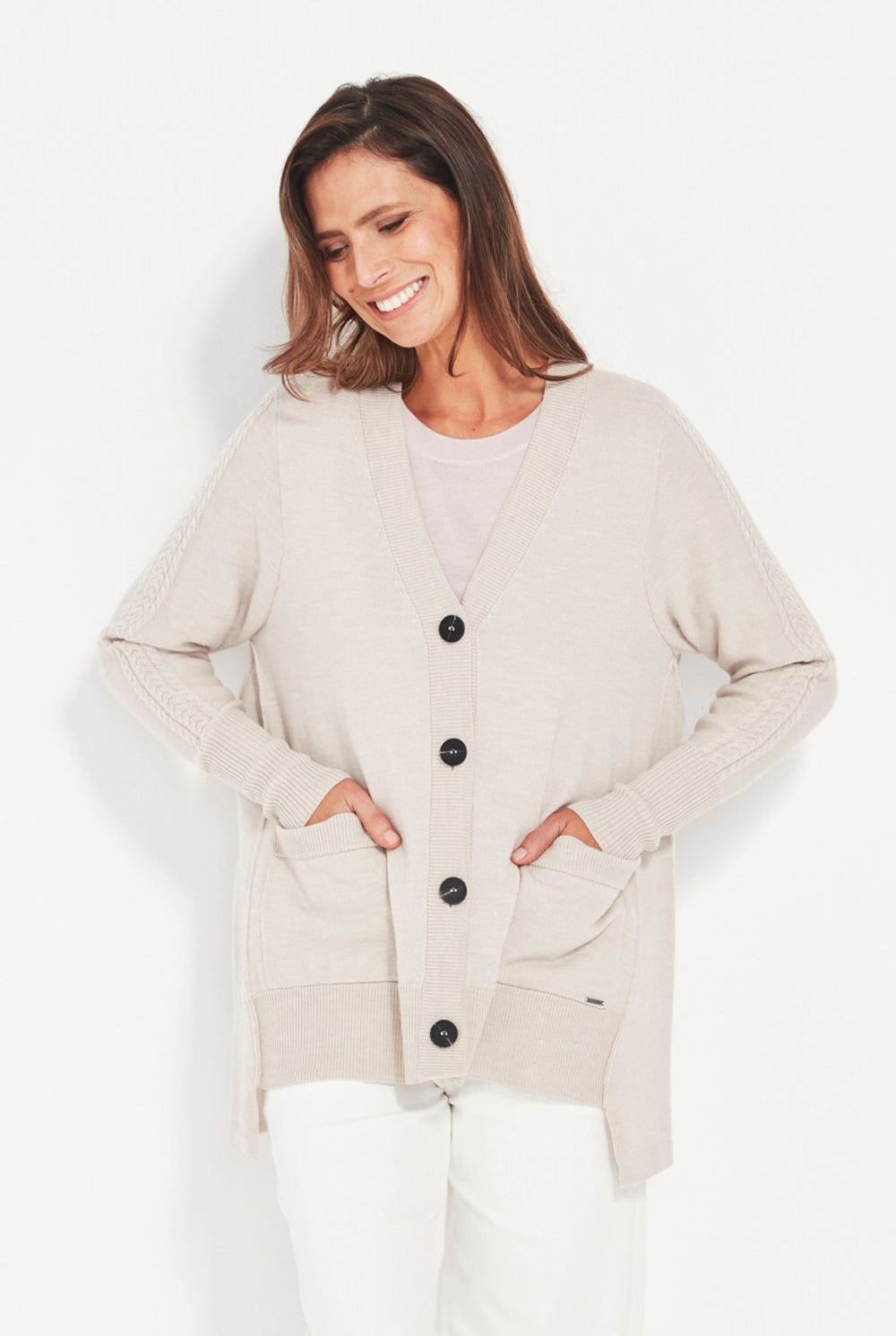 Verge - Verge Cherish Cardi | Chalk Marle - Cardigan - Silvermaple Boutique